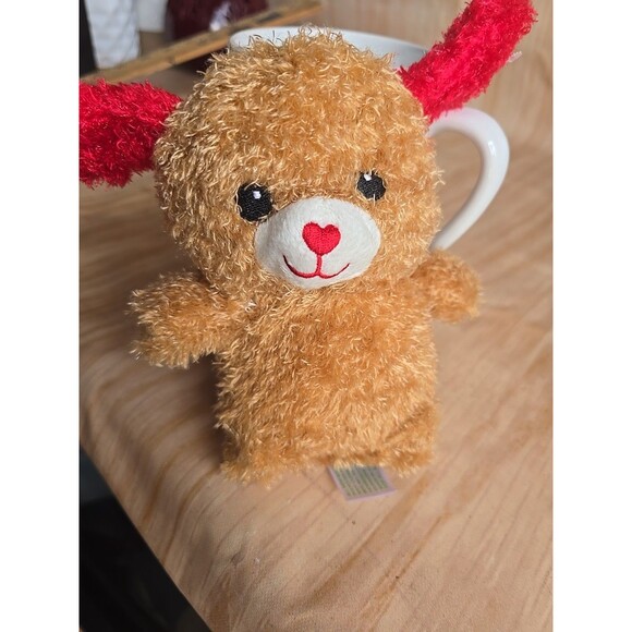 Valentines Day Plush In A Latte Mug LOVE HEARTS CERAMIC -SMALL PLUSH BEAR - Picture 13 of 13